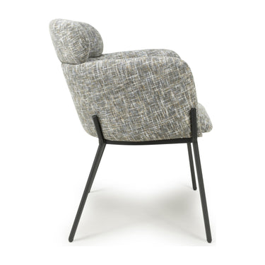 Romy Fabric Accent Chair - Moss Heather – side view