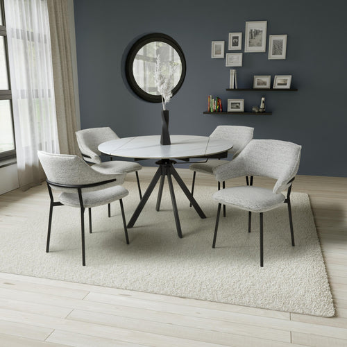["Table & 4 Genoa Smoke Grey Chairs"]