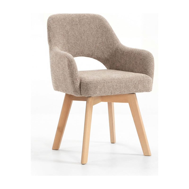 Rowan Fabric Swivel Dining Chair - Champagne