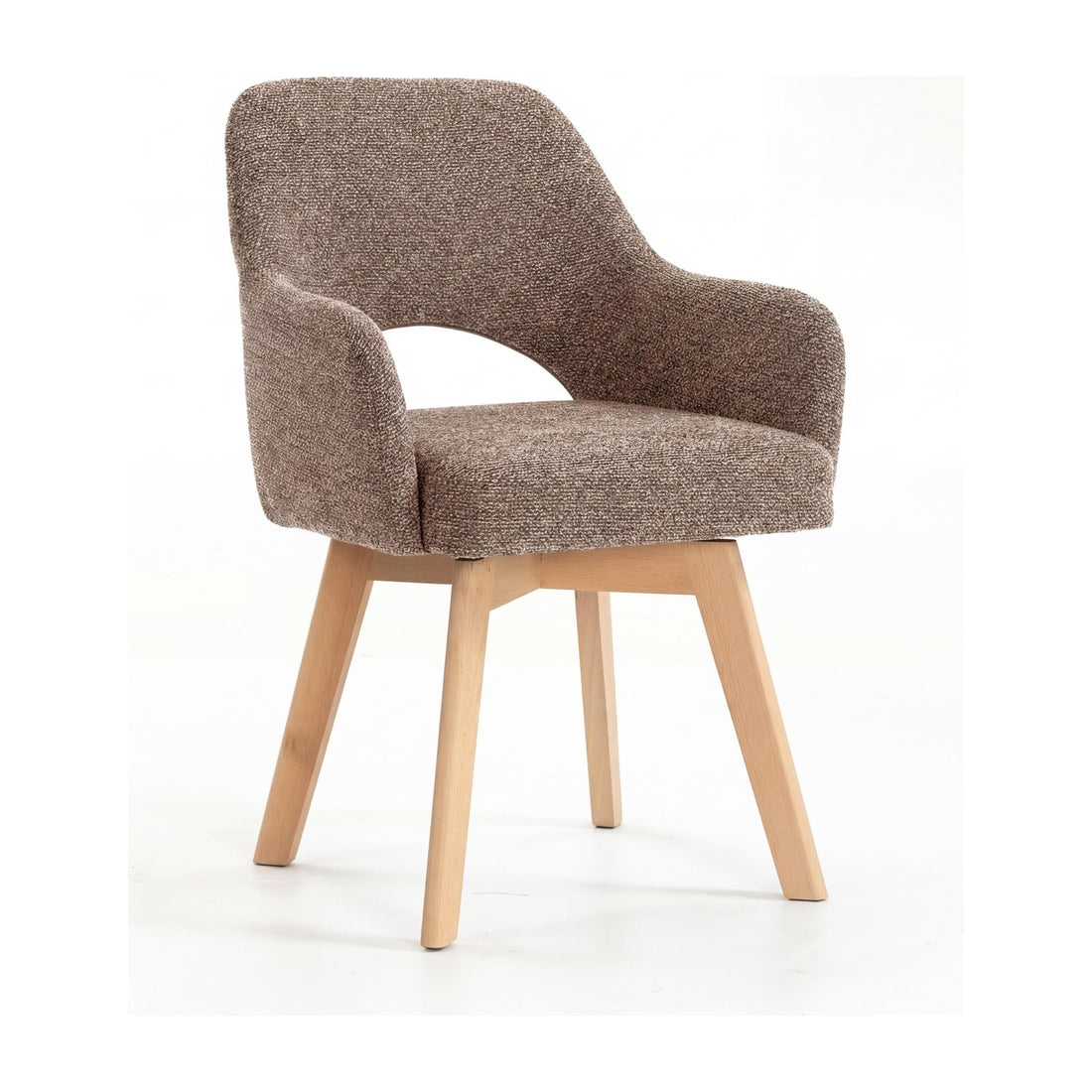Rowan Fabric Swivel Dining Chair - Coffee – studio view 1