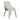 Sadina dining chair in biscuit fabric with quilted leather-effect outer back and black metal legs, angled view