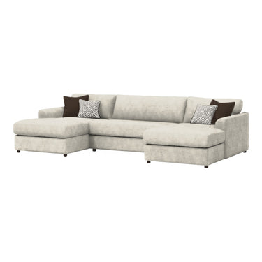 Selby Large U Shape Fabric Sofa in Ravel Cream fabric