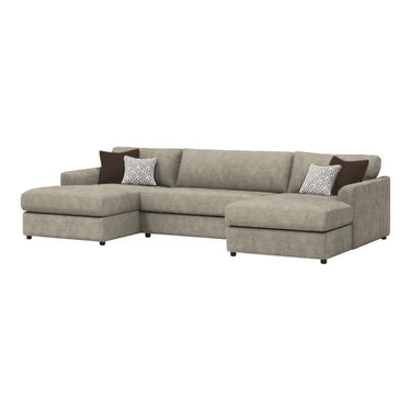 Selby Large U Shape Fabric Sofa in Ravel Dune fabric