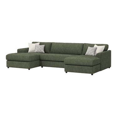 Selby Large U Shape Fabric Sofa in Ravel Forest fabric