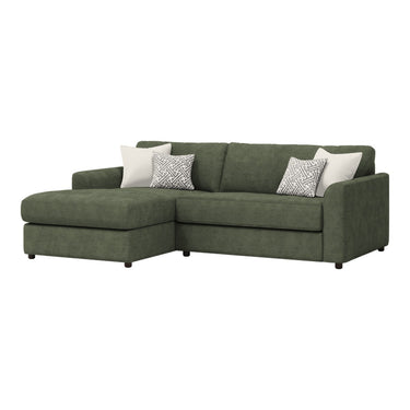 Selby Left Hand Chaise Fabric Sofa in Ravel Forest fabric