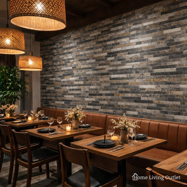 Self Adhesive 3D Mosaic Wall Tiles - Slate - 30cm x 30cm (10 Pack)