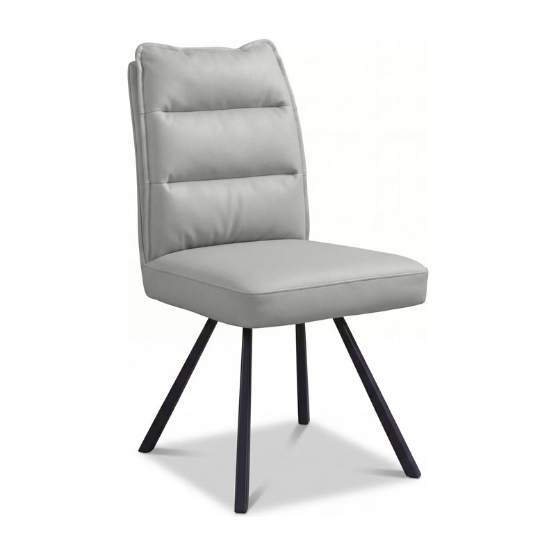 Stellan Leather Effect Dining Chair - Light Grey