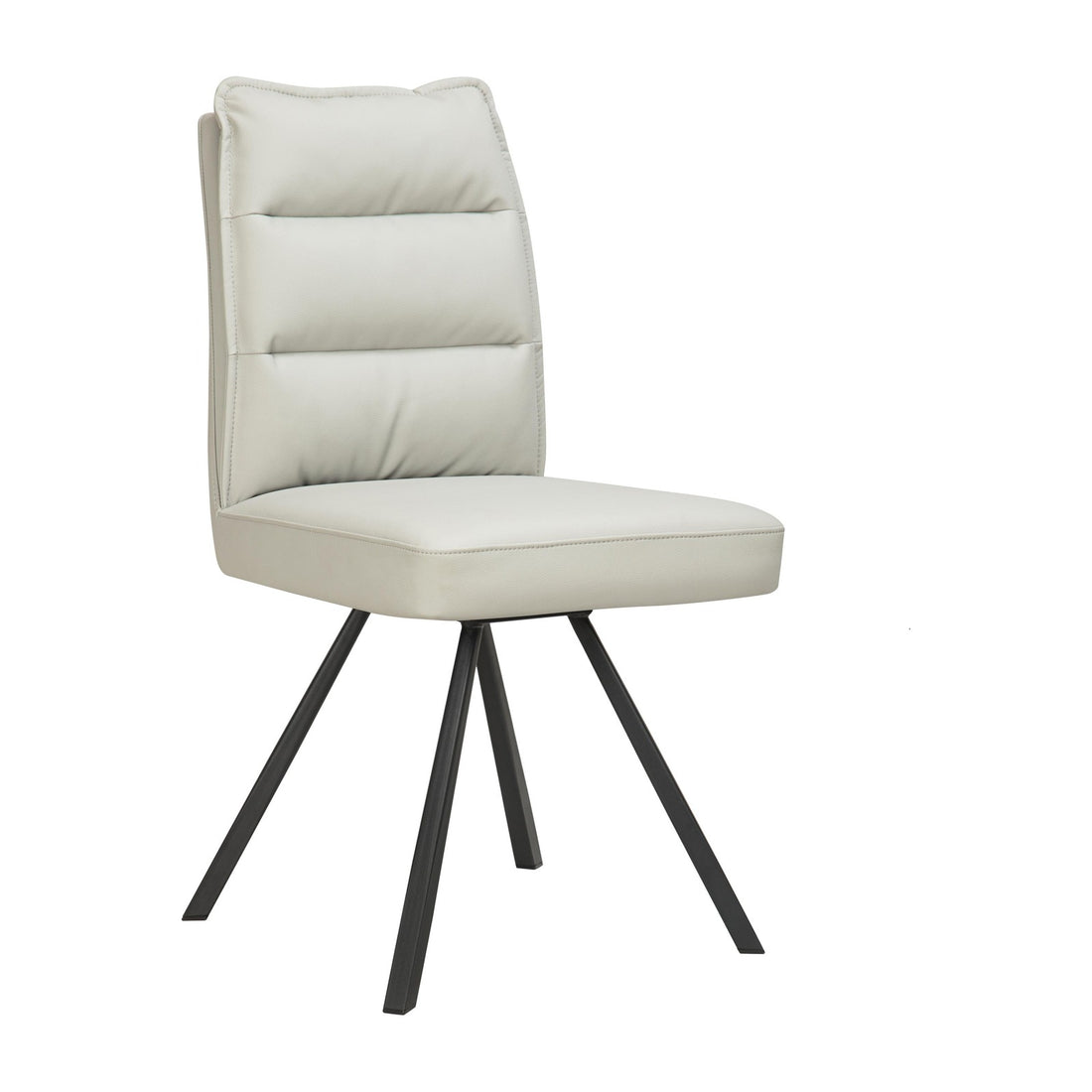 Stellan Leather Effect Dining Chair - Taupe – studio view 1