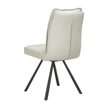 Stellan Leather Effect Dining Chair - Taupe – studio view 2