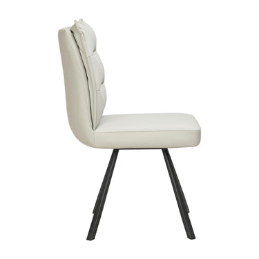 Stellan Leather Effect Dining Chair - Taupe – studio view 3