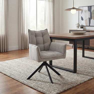 Vance Tweed Dining Chair - Cappuccino – styled in a dining room