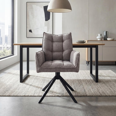 Vance Tweed Dining Chair - Mocha – styled in a dining room