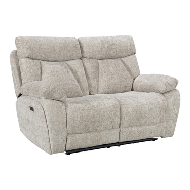 Verona 2 Seater Fabric Power Recliner Sofa in Biscuit – view 2