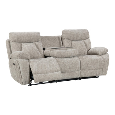 Verona 3 Seater Fabric Power Recliner Sofa in Biscuit – view 3