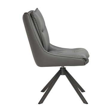 Vienna Two-Tone Swivel Dining Chair - Grey – studio view 3