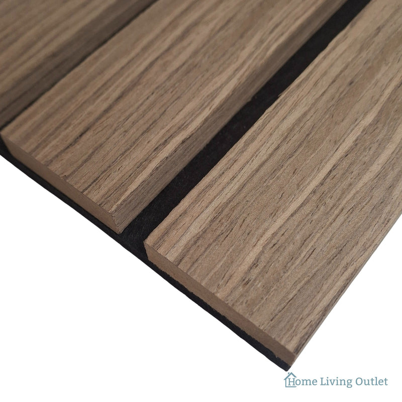 Wood Veneer Acoustic Wide Slat Wall Panels - 3-Sided - 240cm x 30cm (2 Pack)