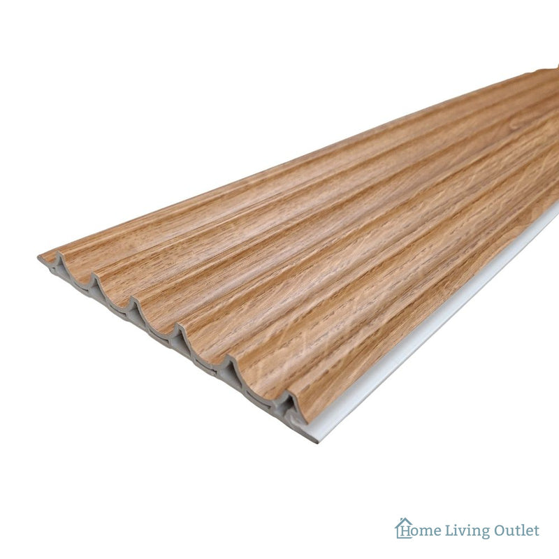 WPC Wall Panels - Wood Effect Wave Wall Panels - 235cm x 16cm (10 Pack)