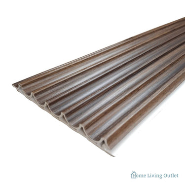 WPC Wall Panels - Wood Effect Wave Wall Panels - 235cm x 16cm (10 Pack) – Walnut