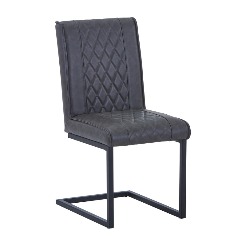 Wyatt Leather Effect Dining Chair - Grey