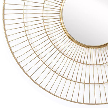 Joanie Mirror Circular Gold Wire Designer Wall Hanging