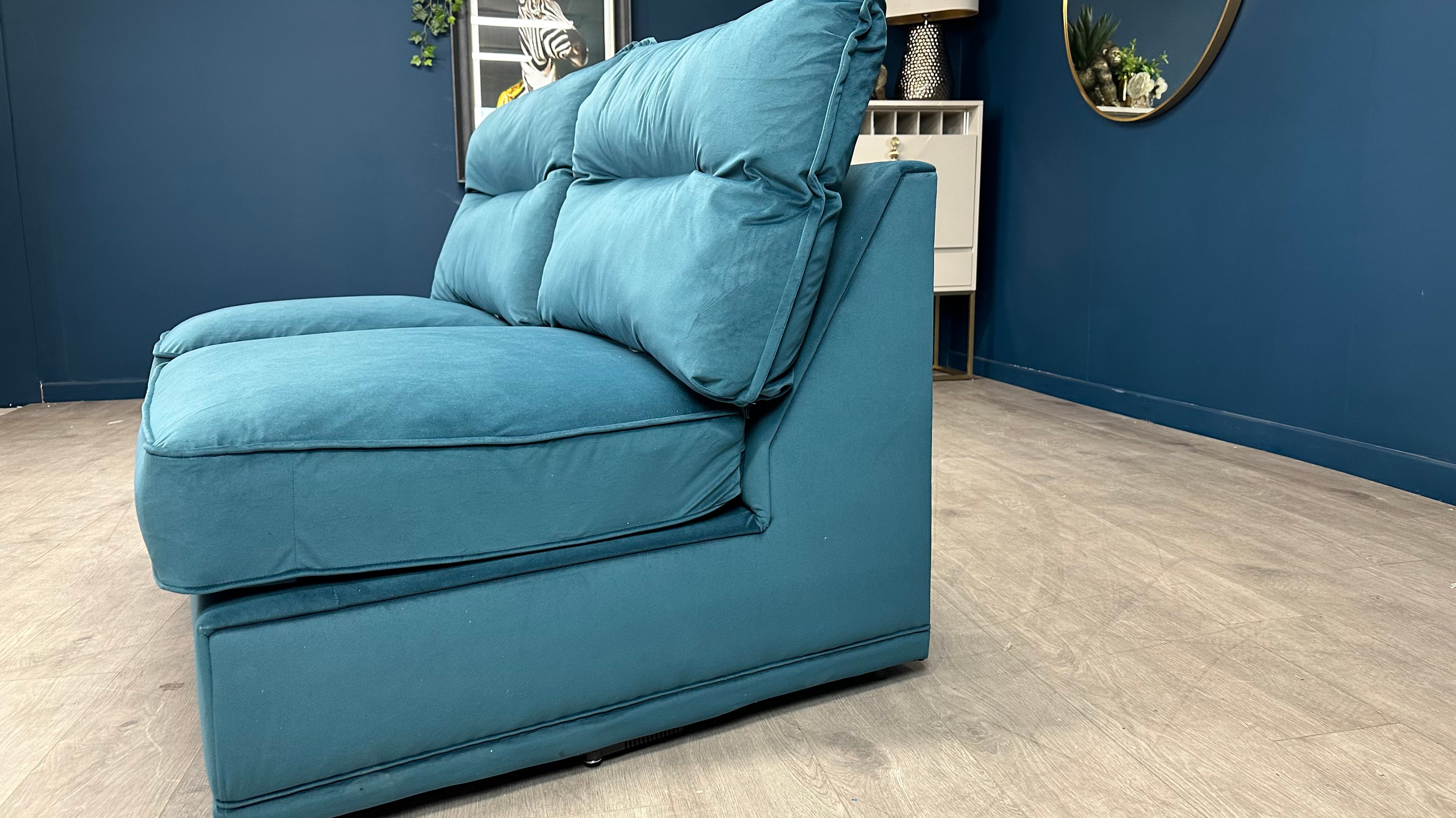 Mulberry 2 Seater Armless Sofa Teal Fabric