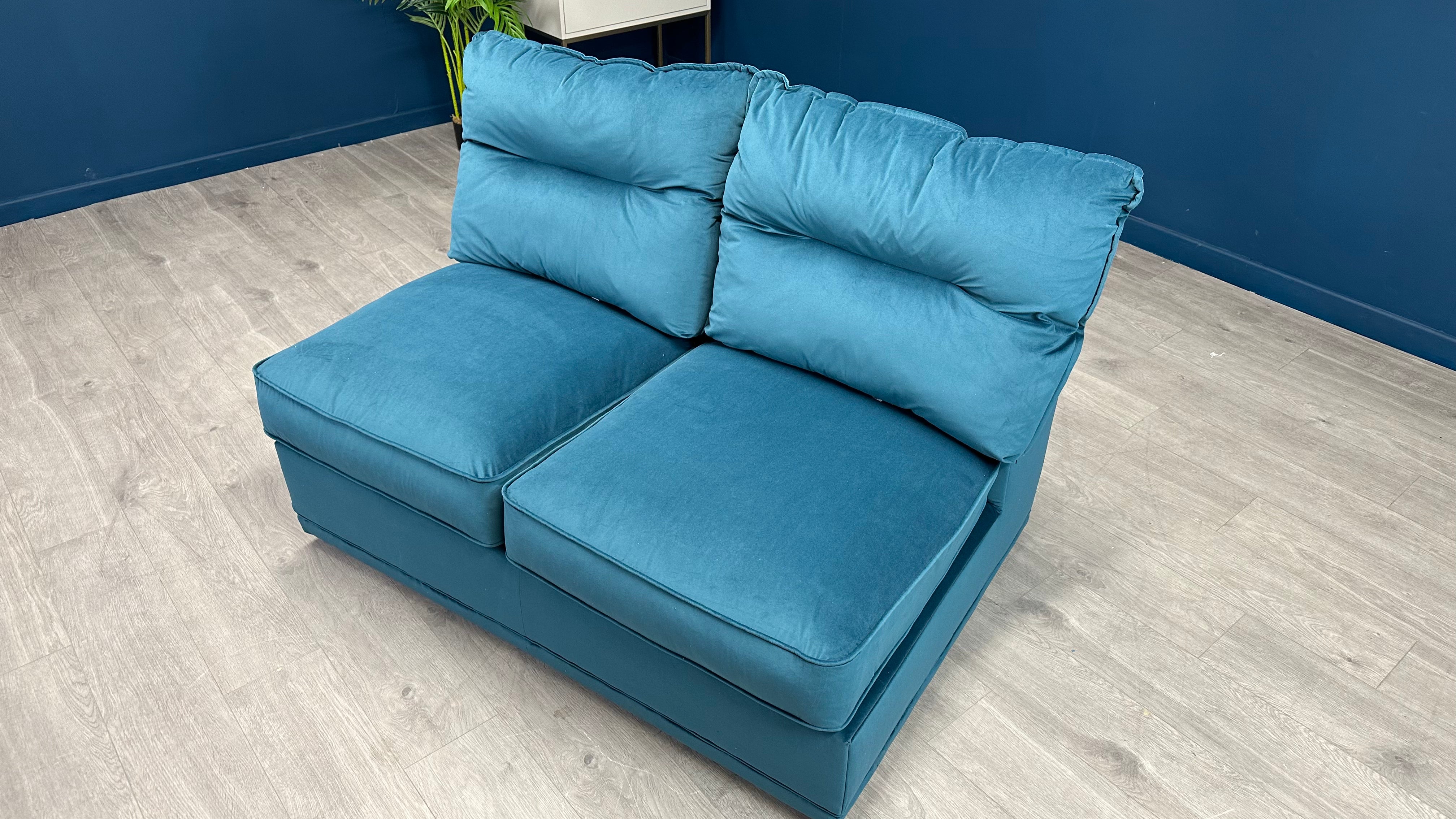 Mulberry 2 Seater Armless Sofa Teal Fabric